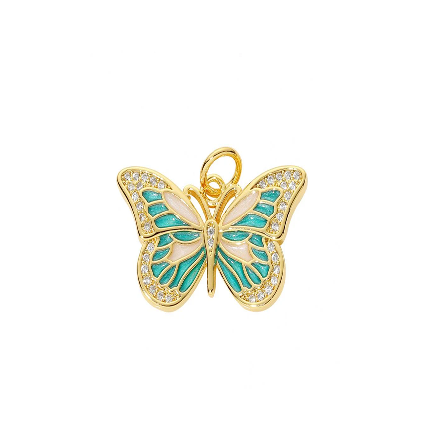 Enamel Butterfly Charm Pendant