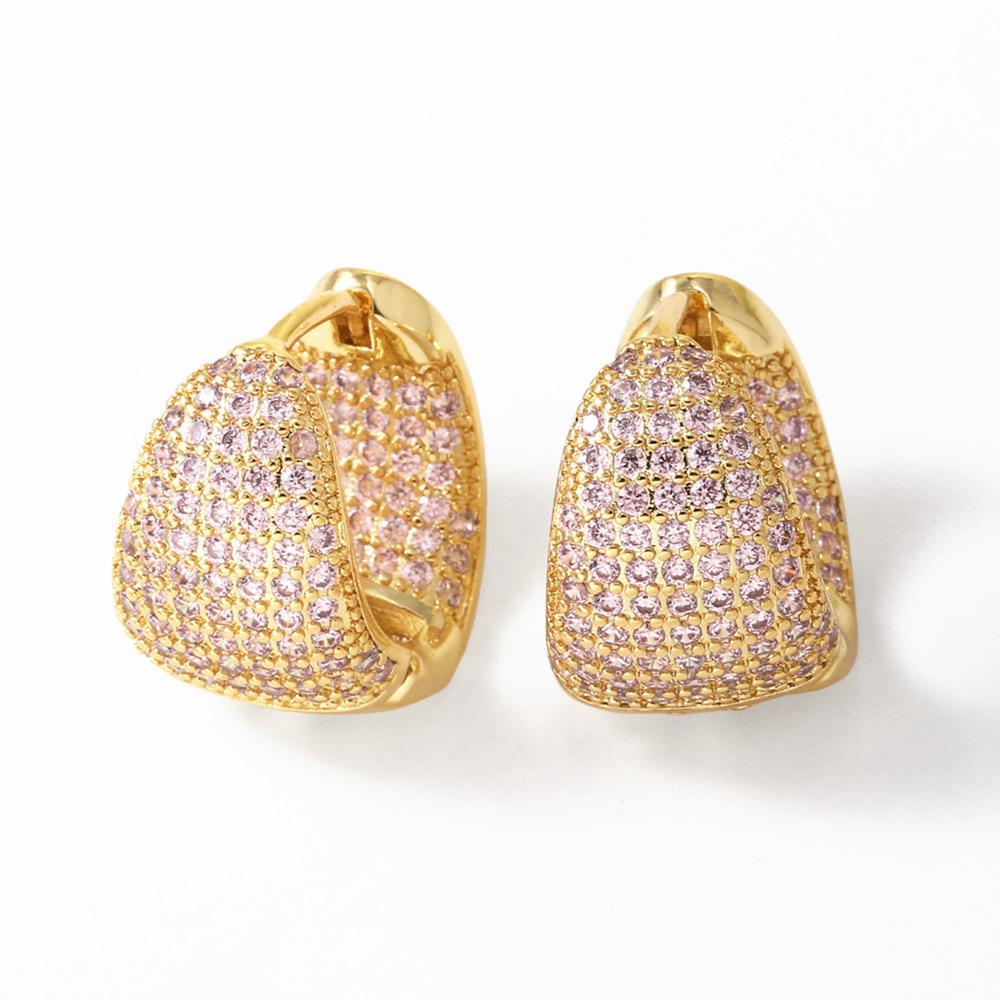 Chunky Cubic Zirconia Huggie Earrings