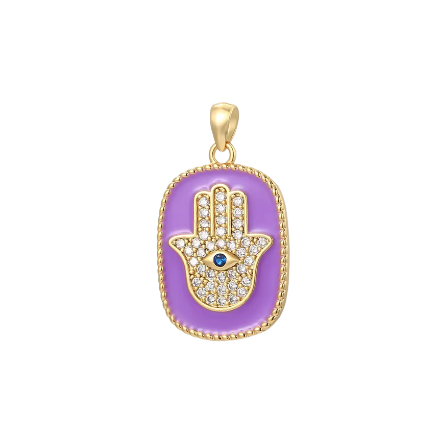 Enamel Hamsa Hand Charm