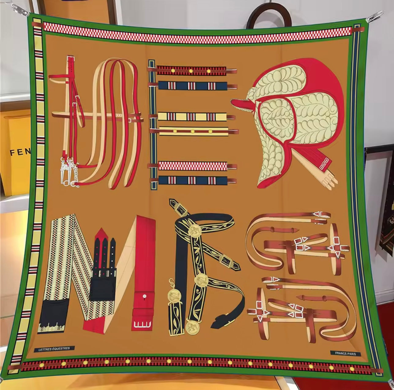 Graphic Printed Silk Square Scarf