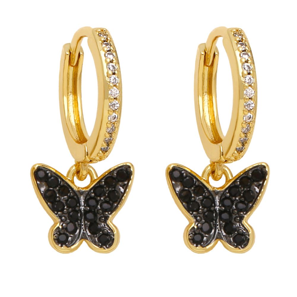 Crystal Butterfly Huggie Earrings