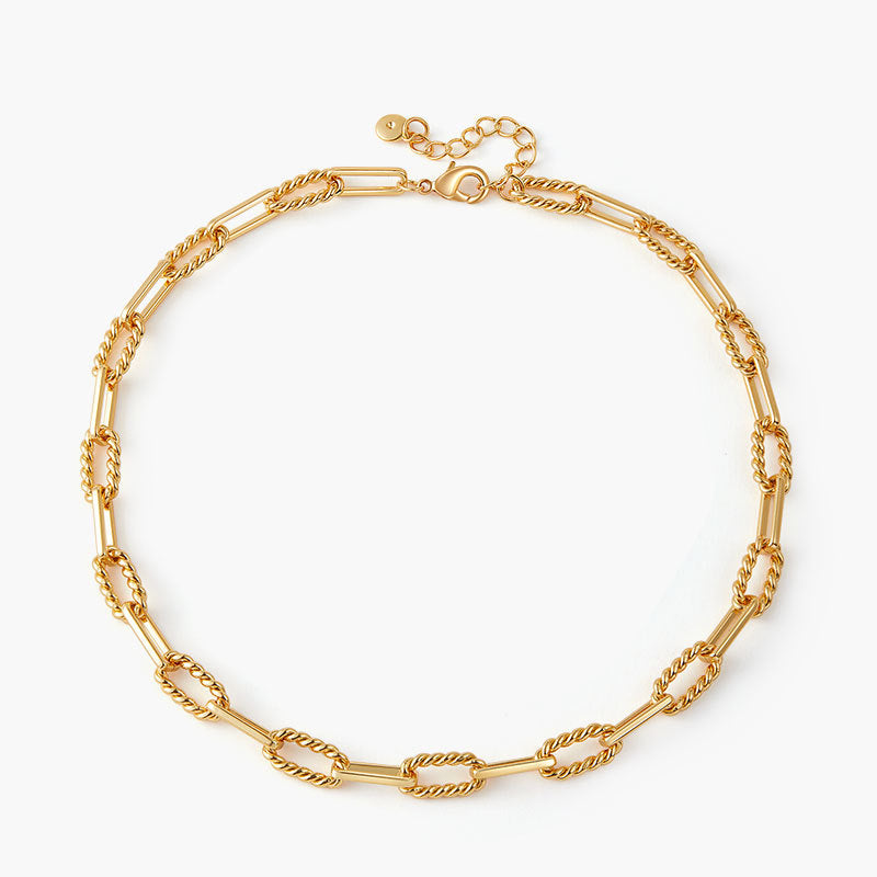 Geometric Link Chain Necklace