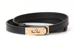 Skinny Leather Turnlock Belt