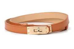 Skinny Leather Turnlock Belt