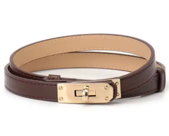 Skinny Leather Turnlock Belt