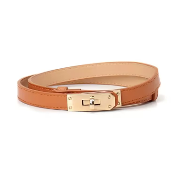 Skinny Leather Turnlock Belt