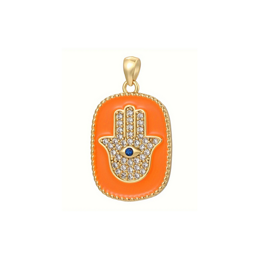 Enamel Hamsa Hand Charm