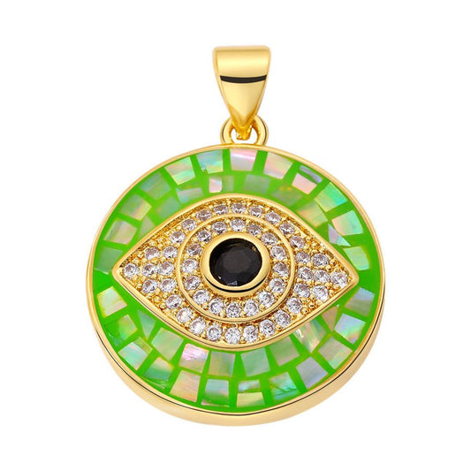Mosaic Evil Eye Charm Pendant