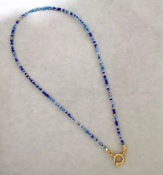 Turquoise Bead Charm Necklace