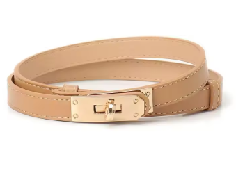 Skinny Leather Turnlock Belt