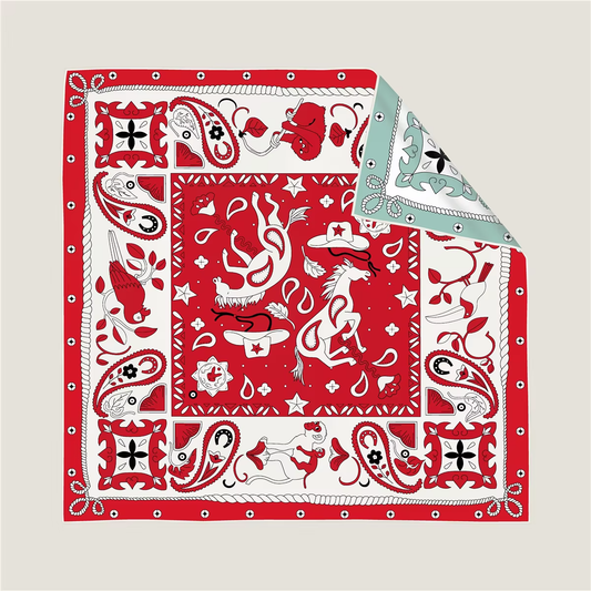 Western Double Sided Silk Scarf